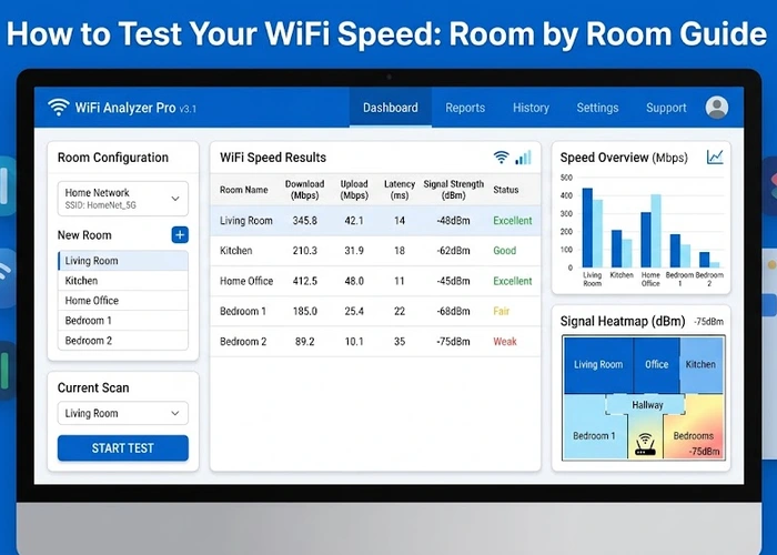 How to Test Your WiFi Speed: Room by Room Guide