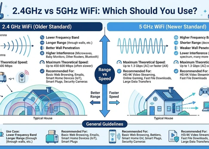 2.4GHz vs 5GHz WiFi: Which Should You Use?