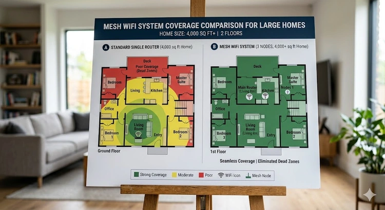 Best mesh WiFi systems comparison for large home coverage