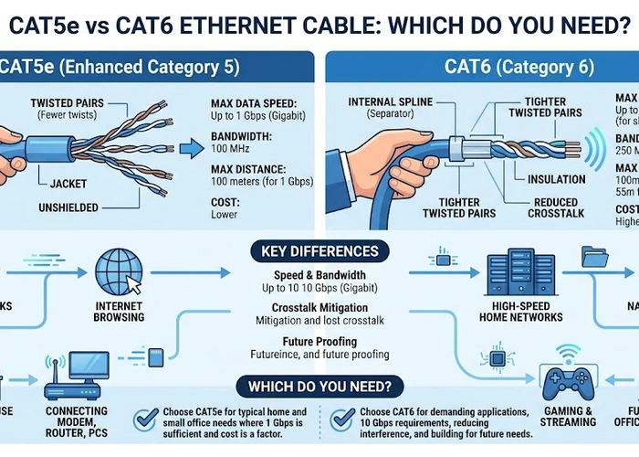 Cat5e vs Cat6 Ethernet Cable: Which Do You Need?