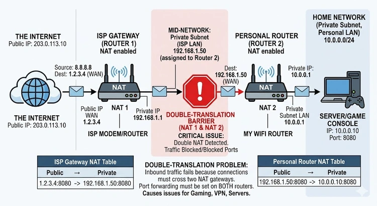 Double NAT Problem — How to Detect and Fix It