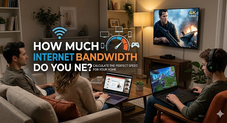 Chart showing how much internet bandwidth different household activities require