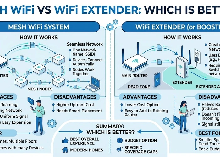 Mesh WiFi vs WiFi Extender: Which Is Better?