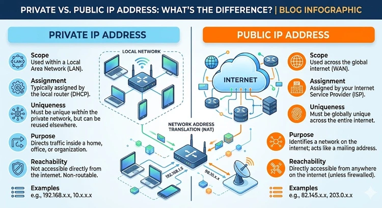 Private vs Public IP Address: What's the Difference? &mdash; complete visual guide