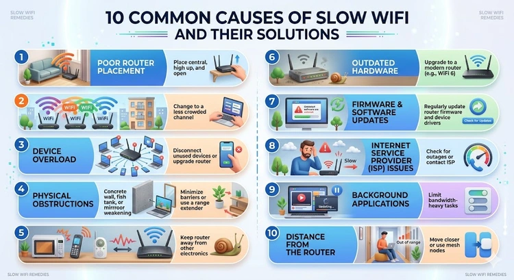 Why Is My WiFi Slow? 10 Causes and How to Fix Each One