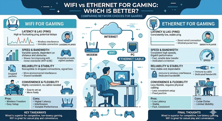 WiFi vs Ethernet for Gaming: Which Is Better?
