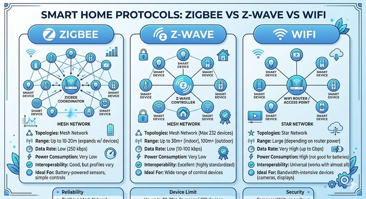 Zigbee vs Z-Wave vs WiFi: Smart Home Protocols
